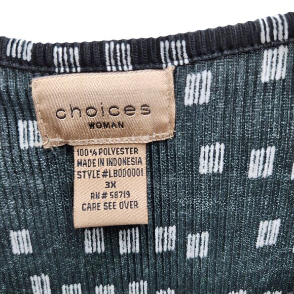 Choices Maxi Tank Dress Womens 3X Black White Aztec Design Stretch Scoop Neck - Picture 6 of 8